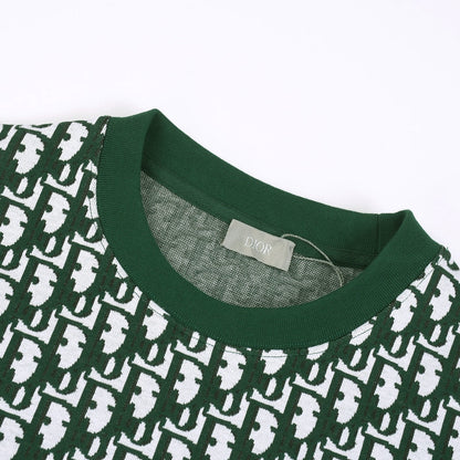 All-over logo print with contrasting braided collar short sleeves