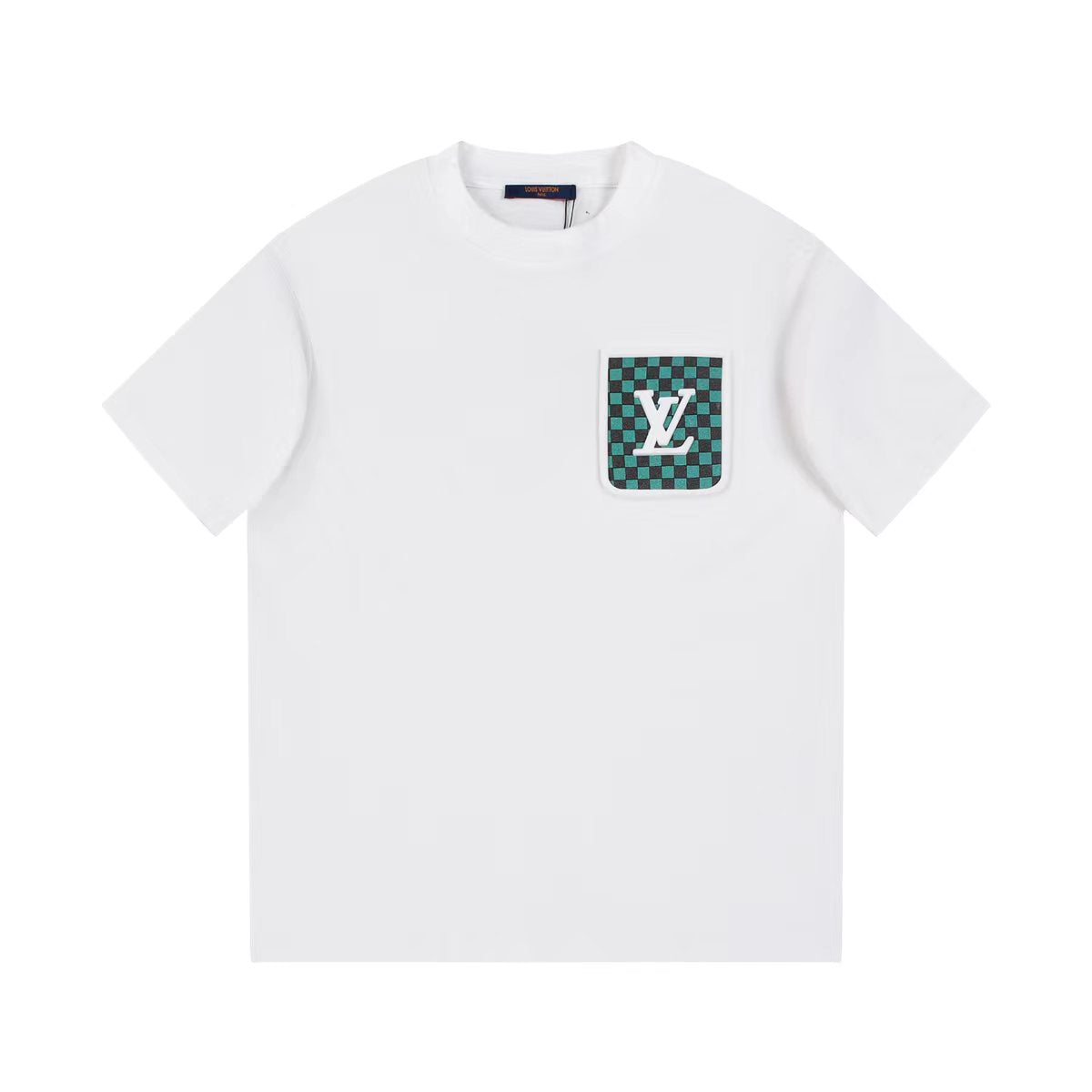 AS-checkerboard pocket T-shirt