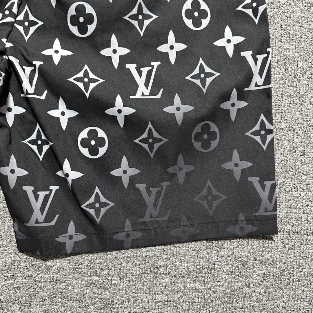 Logo printing all over three-dimensional printing five-point casual beach shorts