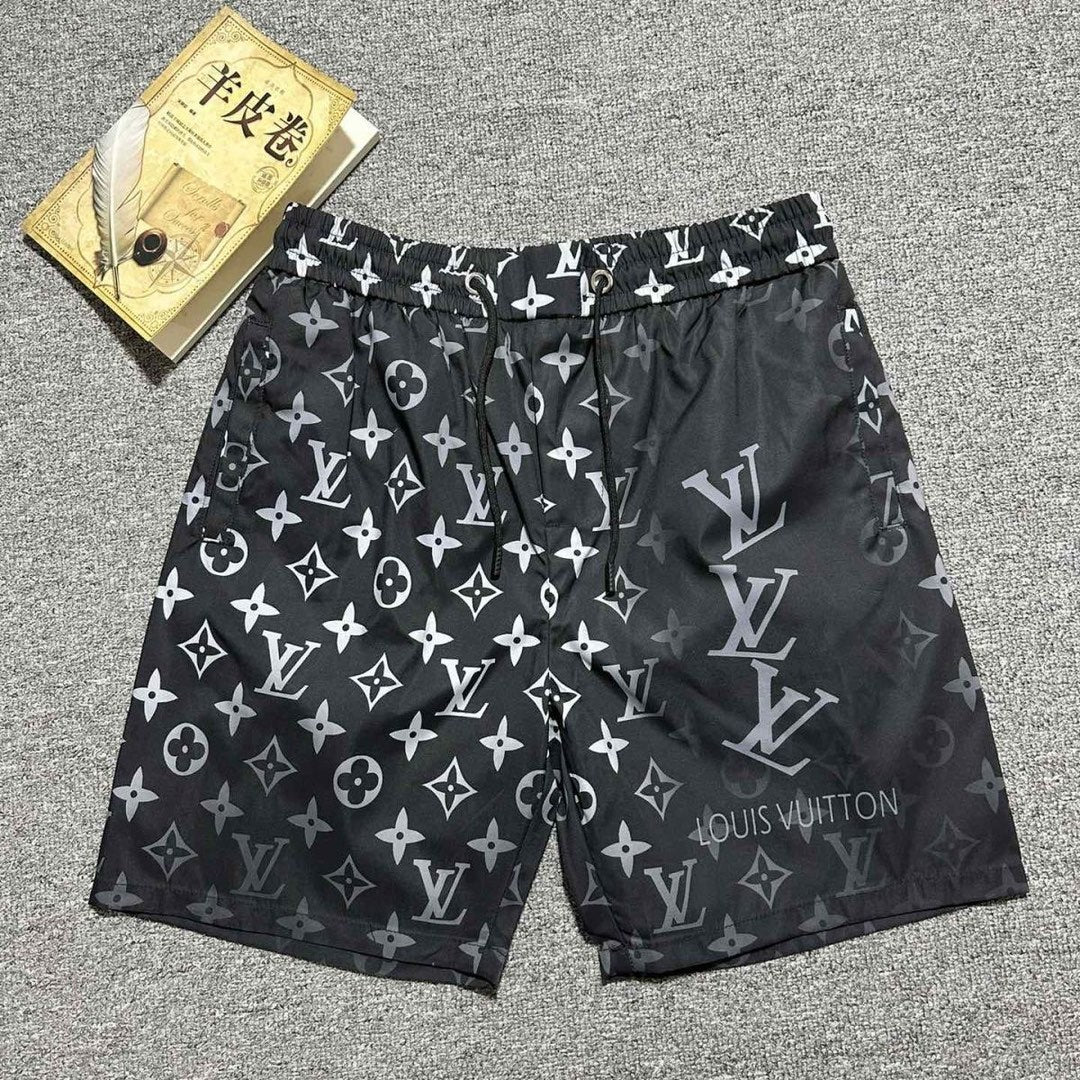 Logo printing all over three-dimensional printing five-point casual beach shorts