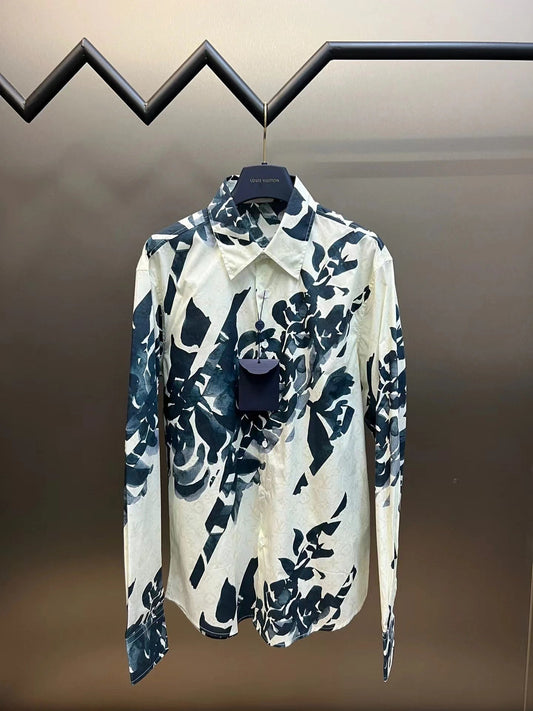 24ss Floral pattern shirt cotton T-shirts