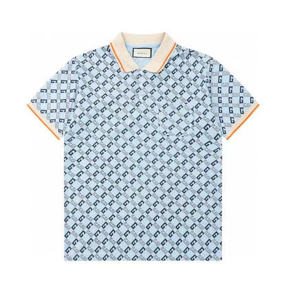 Fully printed water pattern POLO shirt