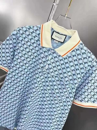 Fully printed water pattern POLO shirt