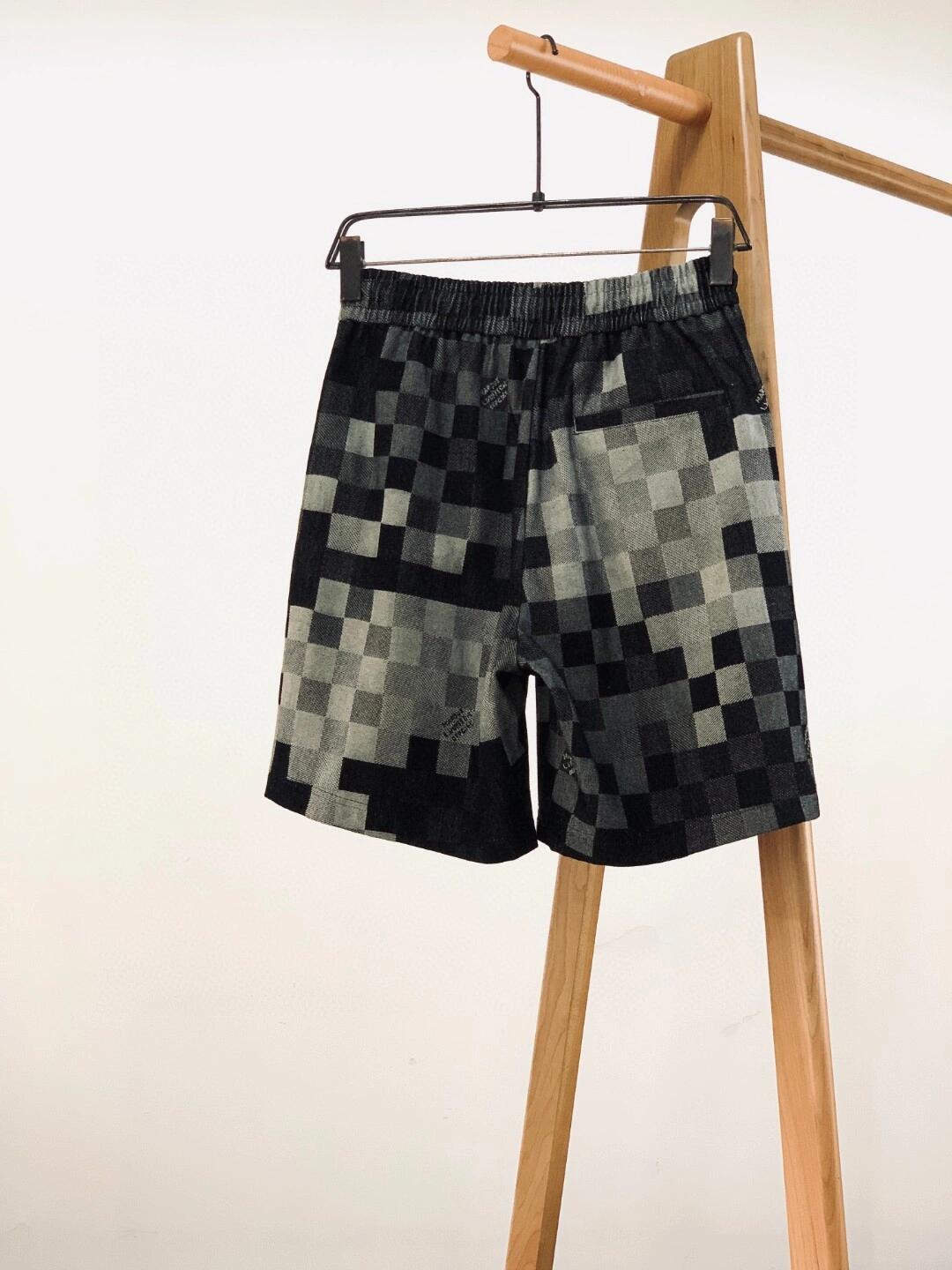 Checkerboard jacquard casual shorts