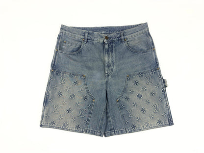 2024 letter jacquard denim shorts