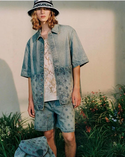 24 jacquard denim shirt