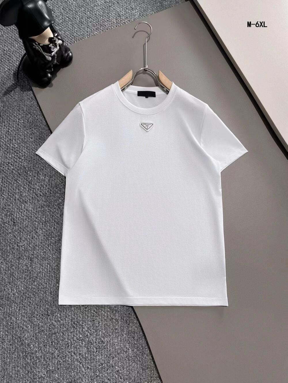 Cotton T-shirt with triangle logo on chest