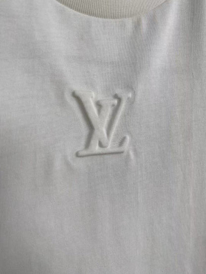 Hot stamped letter logo pure white T-shirt