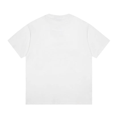 Water print grass logo crew neck T-shirt