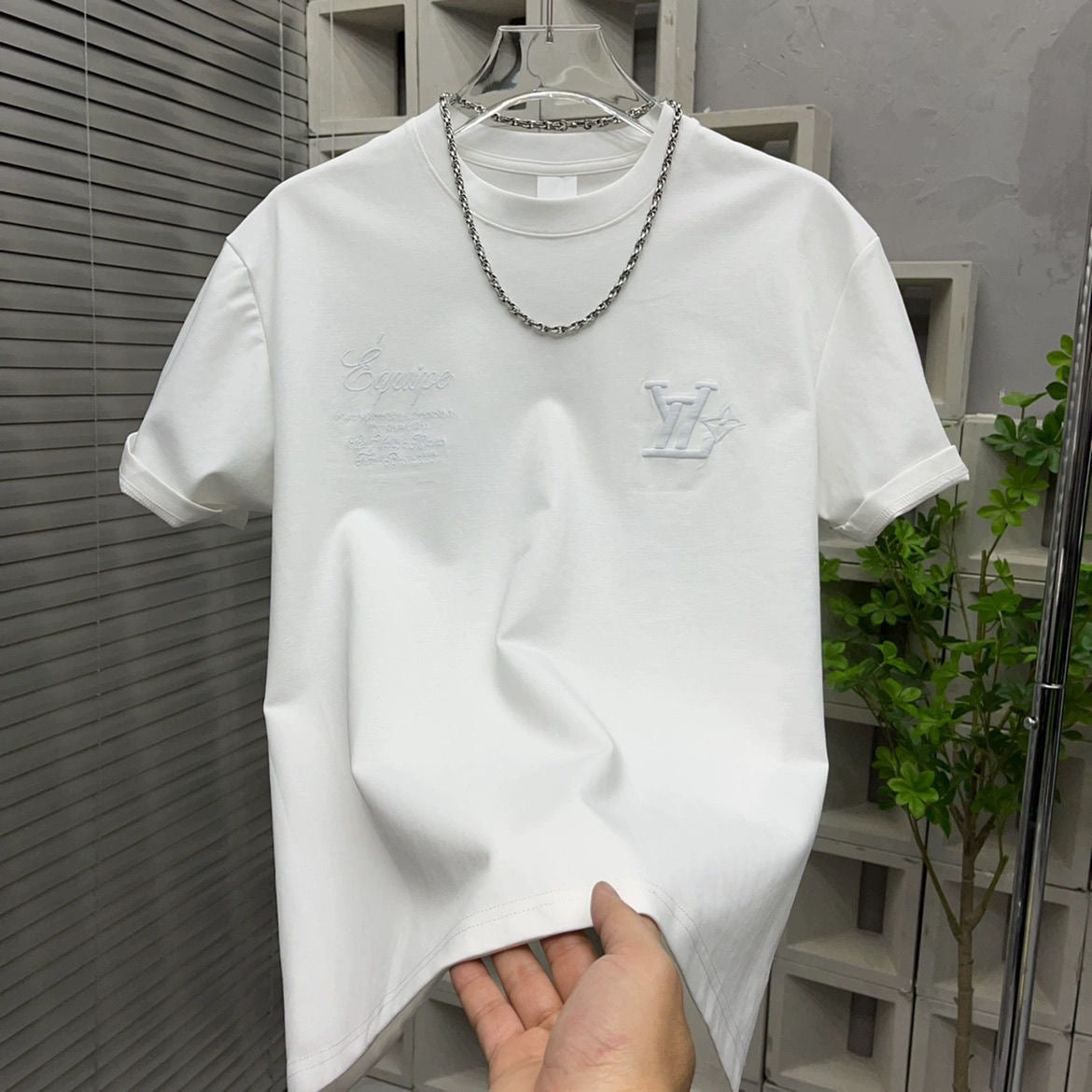 Embroidered printed T-shirt