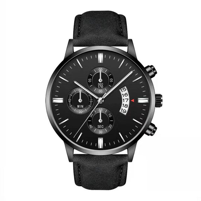 Men's Quartz Watches Stainless Steel Round Dial Casual Wristwatch