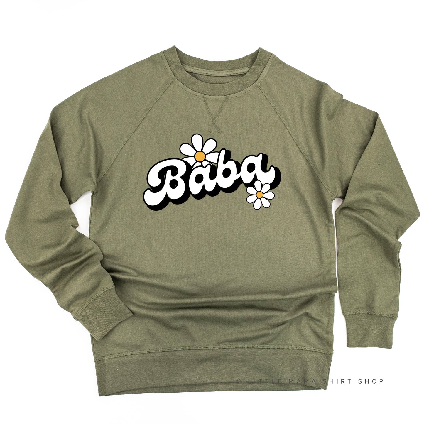 DAISY - BABA - w/ Full Daisy on Back - Lightweight Pullover Sweater