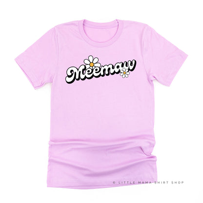 DAISY - MEEMAW (2 e's) - w/ Full Daisy on Back - Unisex Tee