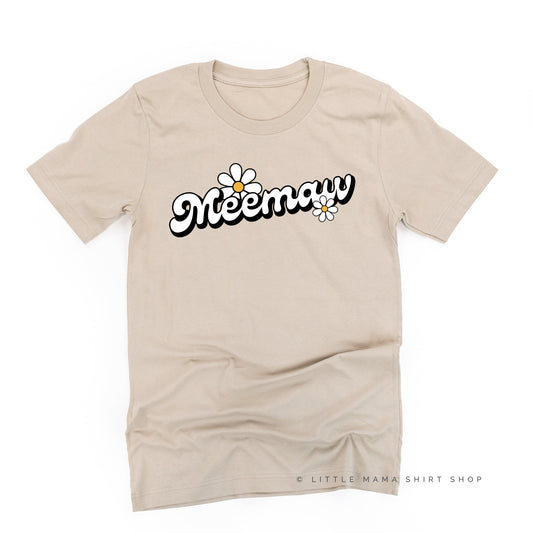 DAISY - MEEMAW (2 e's) - w/ Full Daisy on Back - Unisex Tee