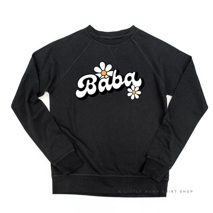 DAISY - BABA - w/ Full Daisy on Back - Lightweight Pullover Sweater