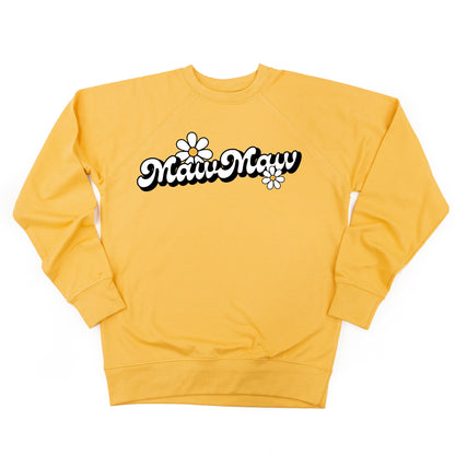 DAISY - MAWMAW (2 W's) - w/ Full Daisy on Back - Lightweight Pullover Sweater