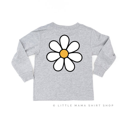 DAISY - BIRTHDAY GIRL - w/ Full Daisy on Back - Long Sleeve Child Shirt