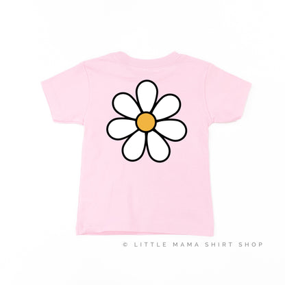 DAISY - BIRTHDAY GIRL - w/ Full Daisy on Back - Short Sleeve Child Shirt