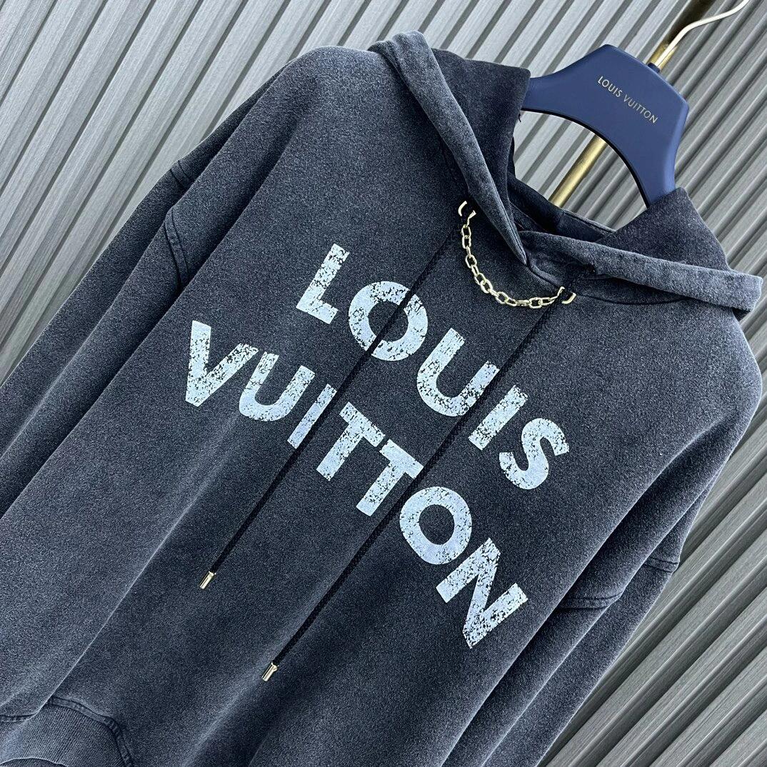 Distressed fashionable hooded sweatshirt