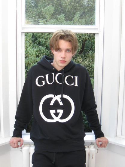 Double G two-tone classic hooded sweatshirt