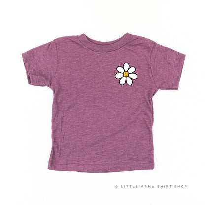 Pocket Daisy on Front w/ Have a Great Daysy on Back - Short Sleeve Child Shirt