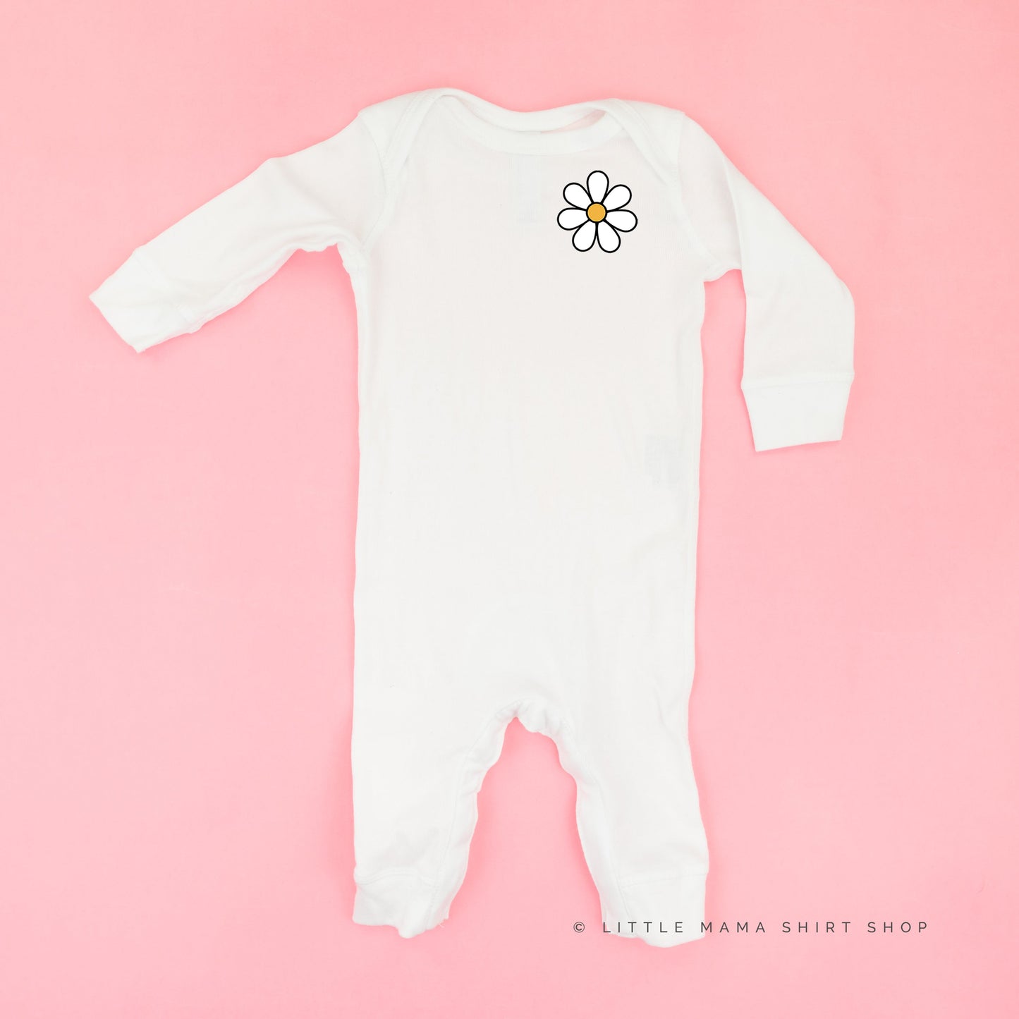 Pocket Daisy on Front w/ Have a Great Daysy on Back - One Piece Baby Sleeper