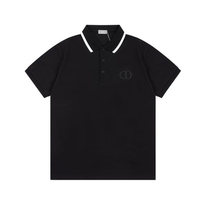 Letter Embroidered Polo Shirt