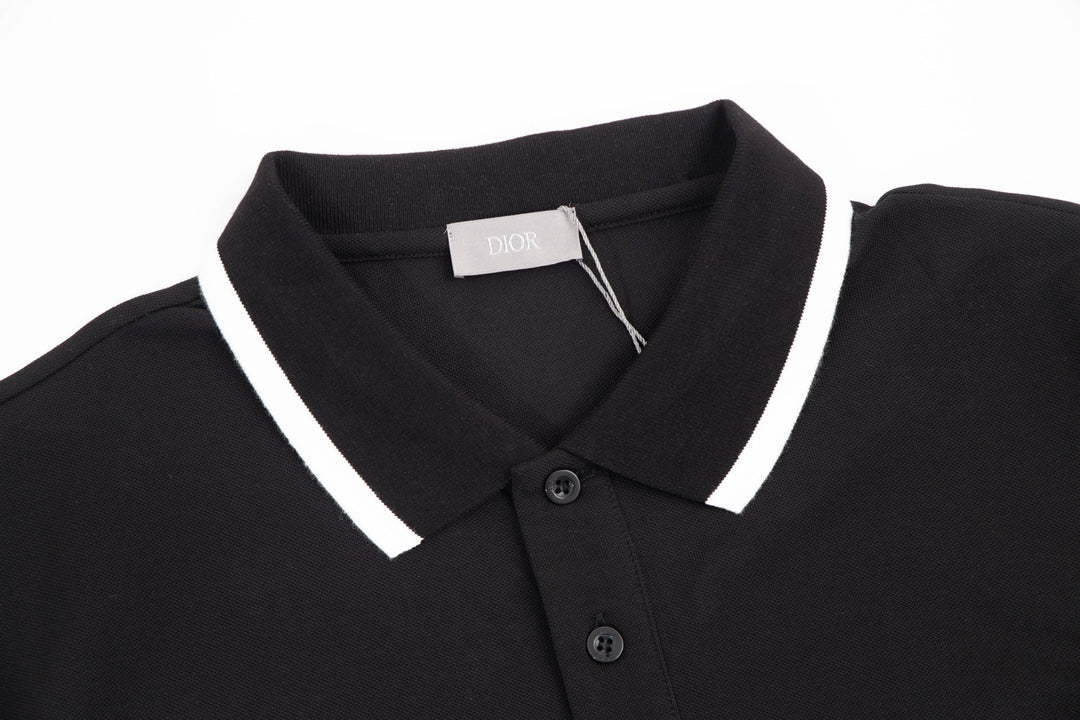 Letter Embroidered Polo Shirt