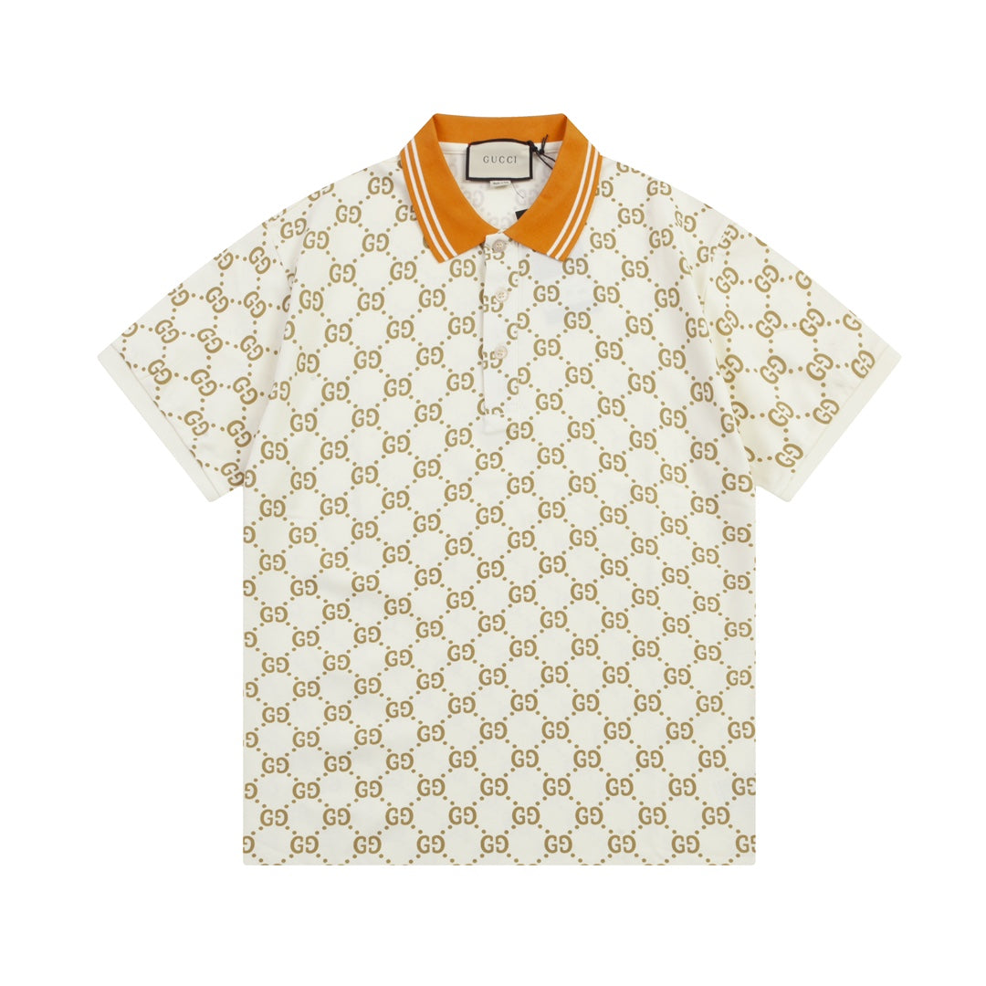 Cotton Vintage Print Polo Shirt