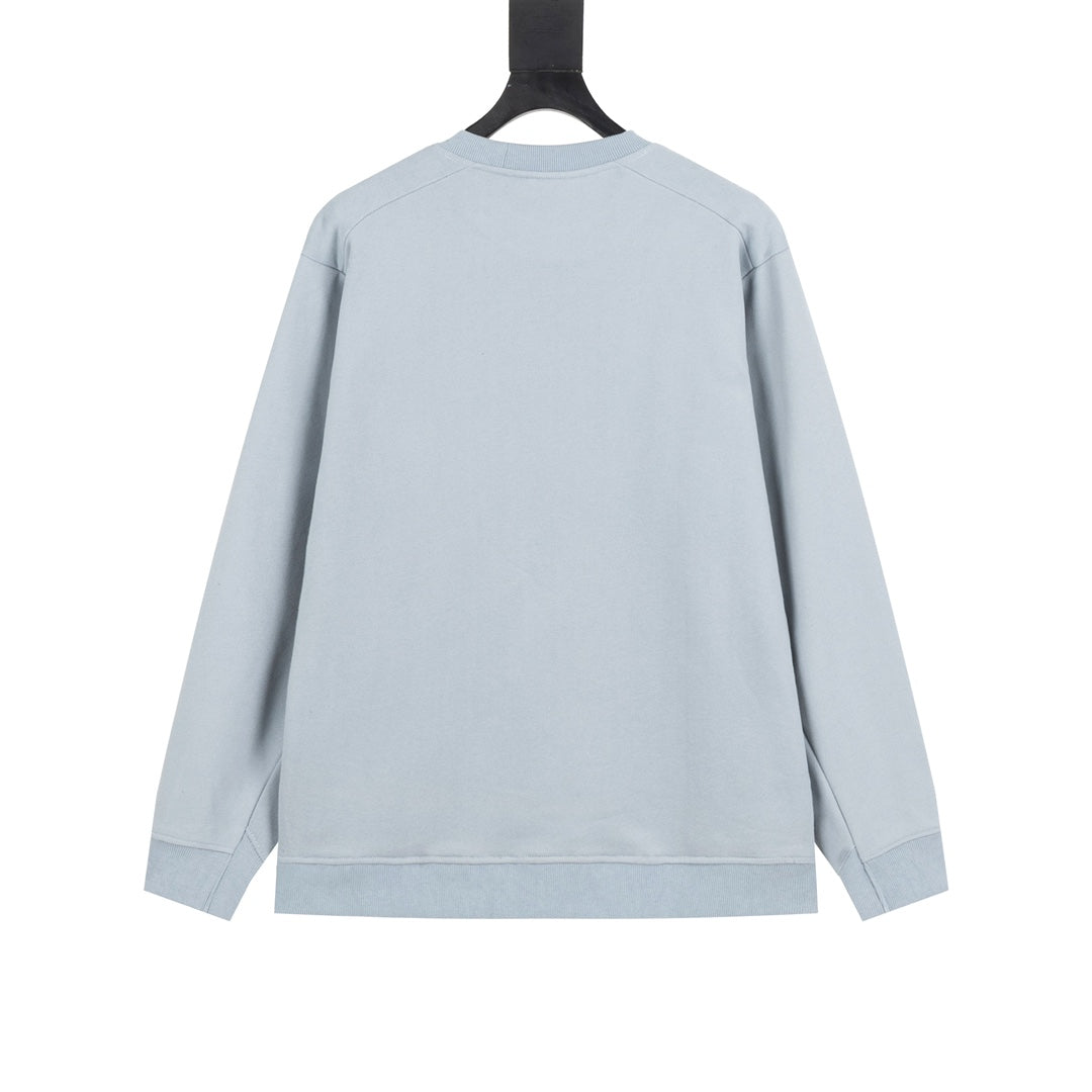 Solid color round neck long sleeve pullover sweatshirt