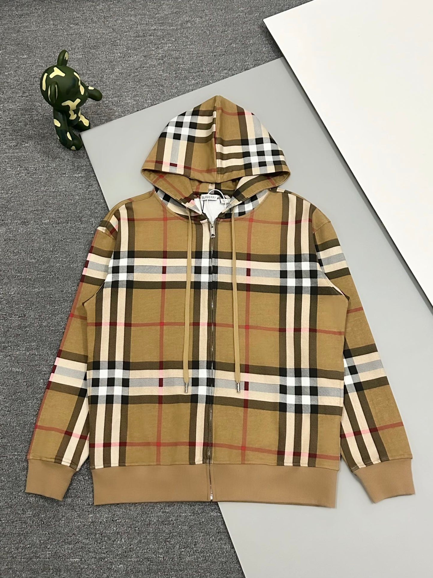 Plaid Couple Zip-Up Hooded Jacket