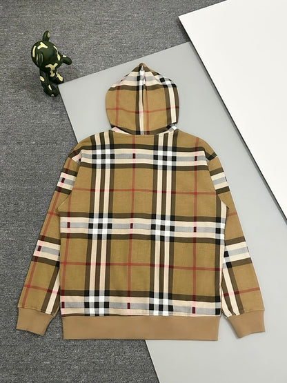 Plaid Couple Zip-Up Hooded Jacket