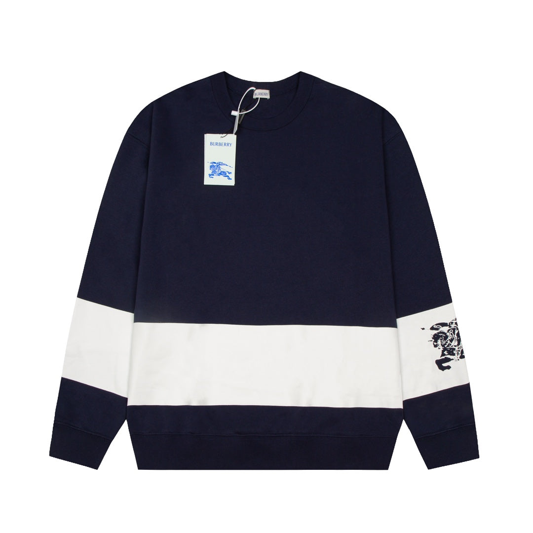 Warhorse crew neck sweatshirt with large front and back stripes