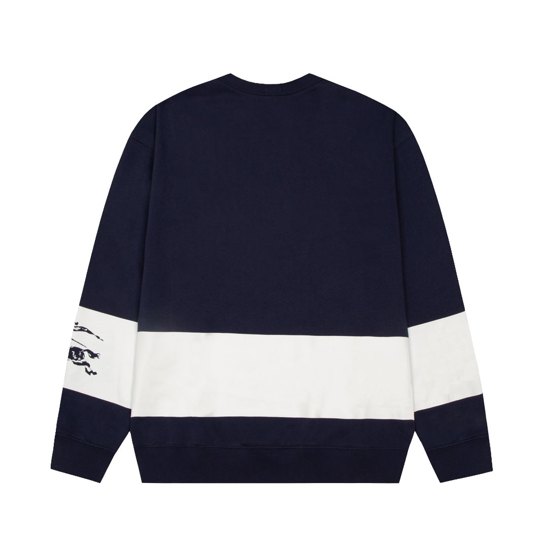 Warhorse crew neck sweatshirt with large front and back stripes