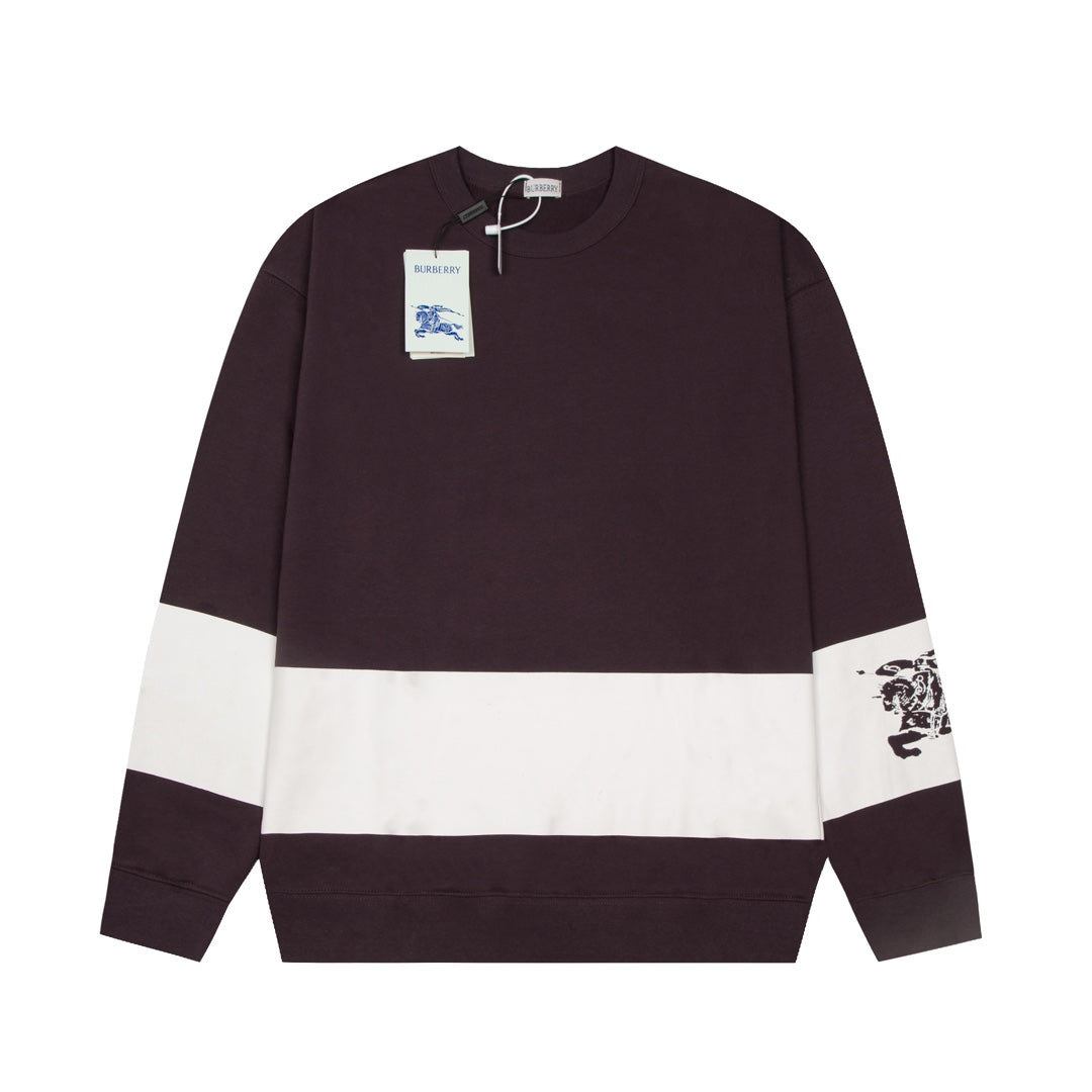 Warhorse crew neck sweatshirt with large front and back stripes